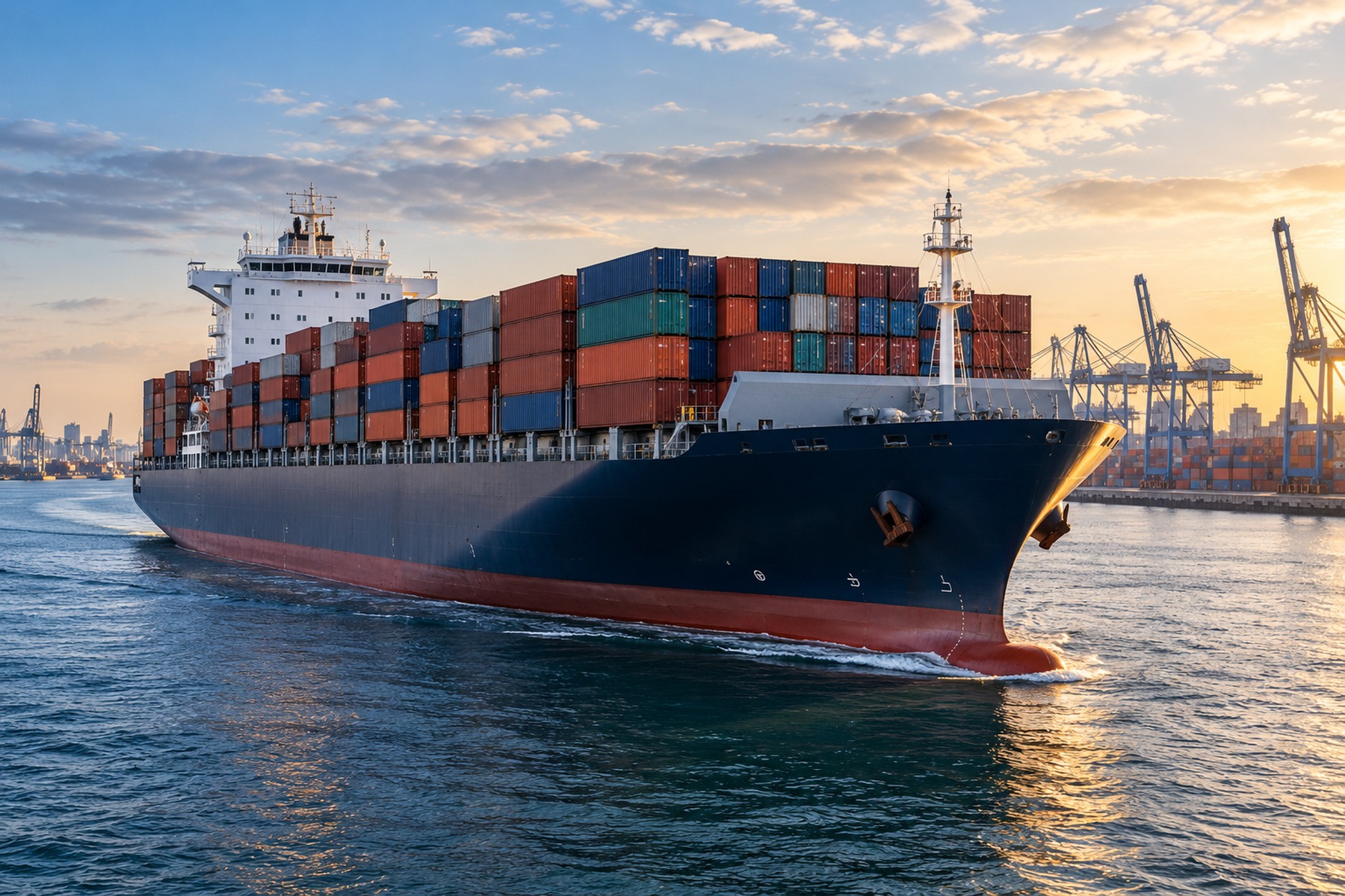 Container vessel and ocean freight operation