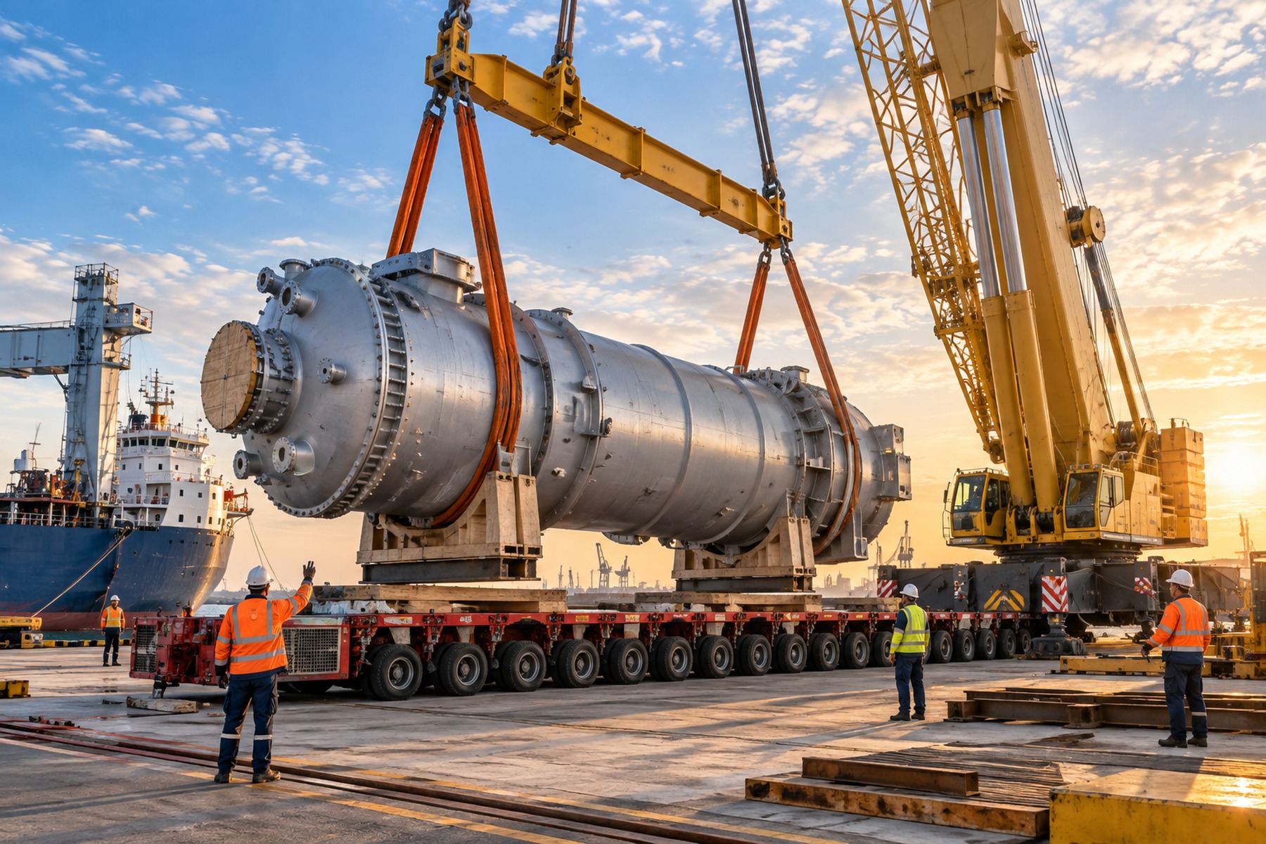 Heavy project cargo lifting operation